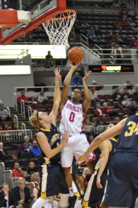 Junior guard Ka’Darryl Bell goes up for a basket in Bradley’s exhibition game last night.