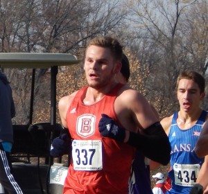 Bradley’s Michael Ward races in the NCAA Regionals last semester. Photo by Garth Shanklin.