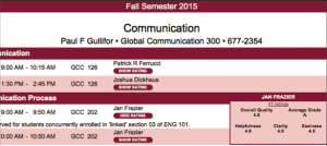 Sophomore Alexander Castor created a free plug-in that links class offerings with professor ratings.