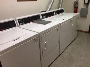 These washers and dryers in the St. James Complex are just one of the sets replaced on campus. All residence halls will soon be similarly outfitted. Photo by Ryan Valentine.