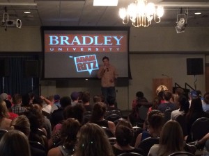 Sigma Nu and Epsilon Sigma Alpha brought radio/TV personality Adam Ritz to campus Wednesday. Ritz discussed topics such as alcohol awareness and social media, as well as his past sexual battery conviction. Photo courtesy of Sigma Nu.