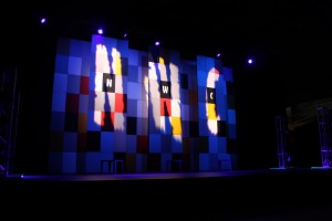 ACBU hosted “N*gger Wetb*ck Ch*nk,” a comedy show addressing racial stereotypes, Sunday in Renaissance Coliseum. Pictured above is the stage before the performance. Photo by Ann Schnabel.