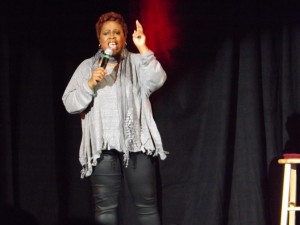 Comedian Dominique Whitten performs at the 24th annual winter comedy show last Saturday in Renais- sance Coliseum. The show was hosted by the campus fraternity Alpha Phi Alpha, Inc. Photo by Christopher Noonan.