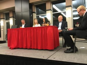 Peoria-area leaders talked to a crowd of students at the Through the Lens of Leaders event last night, which was hosted by The Lewis J. Burger Center for Student Leadership and Public Service. The LJB Center also hosted Leadership over Diner the night before. photo by Maddie Gehling