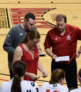 Volleyball head coach Carol Price-Torok concluded her first year at Bradley. photo by Justin Limoges