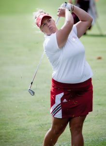 Danielle Lemek holds the school record for consecutive rounds in the 70’s with 32 straight rounds. ￼photo via Bradley University Marketing