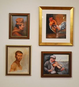 Donna Carr Roberts’ art installation, “Faces”, will be displayed in the Hartmann Center galleries until Feb. 23. “Faces” comprises of a number of paintings and portraits done by Carr Roberts. photos by Cenn Hall