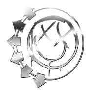 The new ‘smiley face’ logo now features six arrows instead of five, to signify Blink’s return and sixth album. Photo: 182online.com