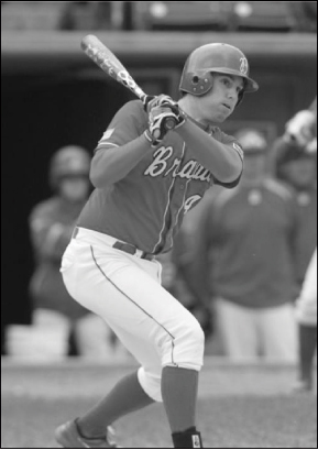 Senior Grant Escue was the only Bradley player to get a hit in each of the Braves’ three games this weekend. Courtesy of BradleyBraves.com