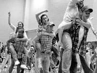 Greeks perform in a packed performance gym at the Markin Center during Pan-Fra-Sing.