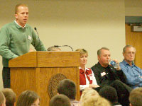 Administrators answer students’ questions at an event where students were able to voice issues they have.