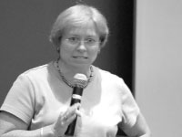 Former student leader and Florida State University administrator Carolyn Cornelison spoke to EHS 120 classes, student athletes and greek life this week on the dangers of alcohol abuse. Cornelison is an alcoholic who told students they need to be aware of their friend’s actions. Photo by Adam Moulton