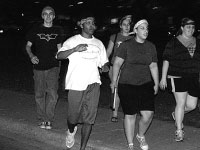 Students running in last week’s Humans Vs. Zombies game. The event was canceled Thursday evening after one of the players was seen behind a sorority house with binoculars. When police attempted to talk to him, he fled, creating more suspicious for himself. BUPD officers requested the game be immediately canceled, and HVZ moderators complied. There are no plans to cancel the game for next semester. Photo by Megan Loos