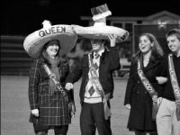 Seniors Kathleen McGing and Max Kerr are named Bradley’s Homecoming king and queen at halftime of the men’s soccer game on Saturday. Photo by Adam Moulton