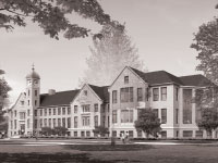 An artist’s rendering of what Westlake Hall will look like after it’s renovated. The groundbreaking for the 112-year-old building was Thursday afternoon. There will be a four-story addition to the building as well as a 100-seat auditorium and more technologically-equipped classrooms. Rendering courtesy of Bradley University
