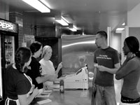 Several Family and Consumer science students ring up students order in Lydia’s Lounge last weekend. The students are in FCS 405 and work in the lounge for class credit. Photo by Adam Moulton