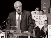 Gov. Pat Quinn speaks to students in October about MAP Grants. Quinn won the Democratic nomination three weeks ago, but the Republican victor hasn’t yet been decided. Photo by Adam Moulton