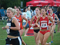 The women’s cross-country team competed at the Missouri State Classic and took home third place overall. Photo by Megan Loos