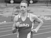 Junior Mary Goldkamp won the 800-meter run at the Jack Jennett Invitational at University of Northern Iowa. Courtesy of bradleybraves.com
