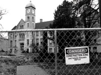 A fence was put up before Spring Break in front of Westlake Hall. Construction on the Building is already underway. Photo by Megan Loos