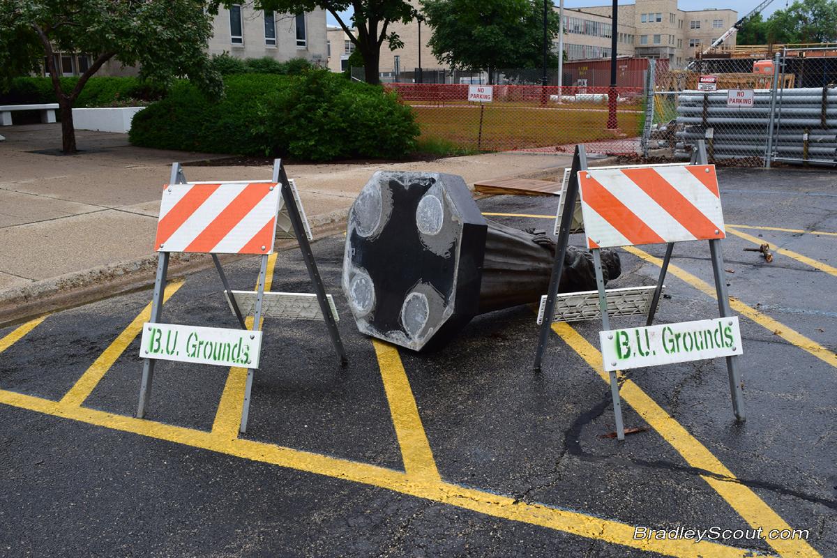 Lydia statue hit by car 