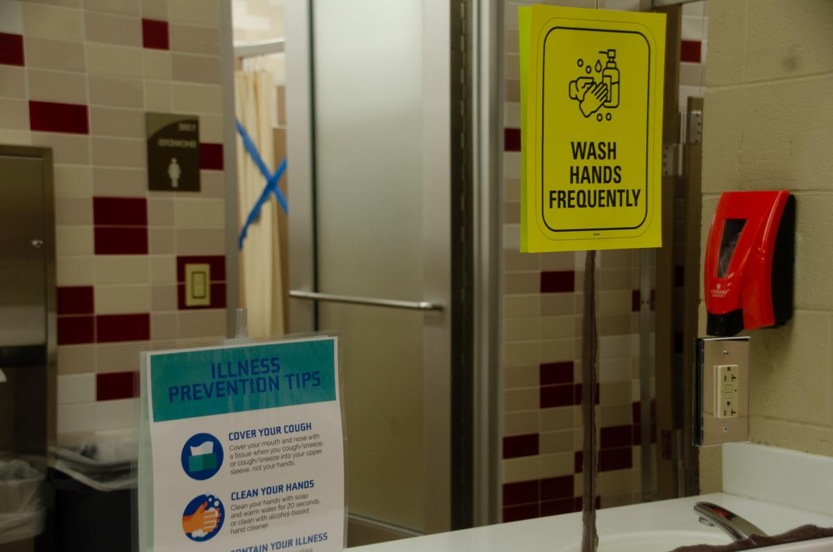 Bathrooms will be be open but showers will be closed.